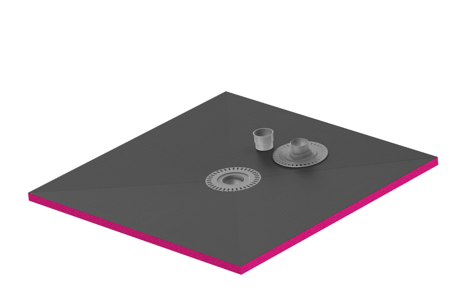 Shower tray substrate panel and drain accessory system