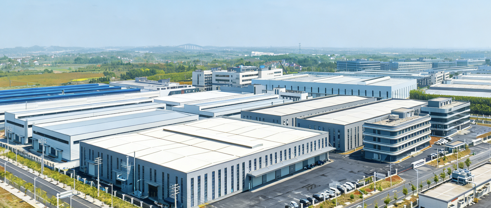 Factory campus for waterproof tile backer board production